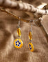 Flower Pendant Earrings (Yellow)