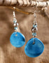 Oval Pendant earrings (Turquoise)