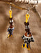 Fish Pendant Earrings (Brown Body, assorted Colour Thread work & Tail)