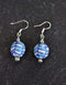 Single Blue Pottery Bead Earrings