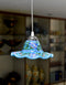Hanging Lamp in Turquoise Base With Blue Florals