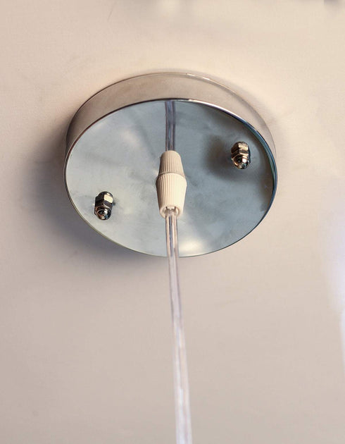 Hanging Lamp in Turquoise Base With Blue Florals