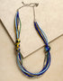Blue Pottery Bead Trendy Necklace