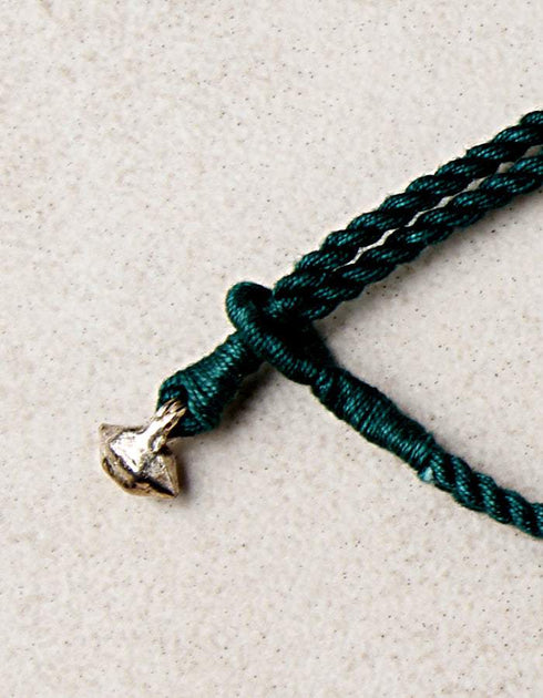 Single Blue Pottery Bead Chokor Necklace (Green)