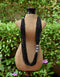 Blue Pottery Three Bead Side Necklace In Black