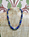 Full Blue Pottery Bead Long Necklace ( Blue)