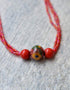 Long Necklace Japani Poth 3 Bead (Red)