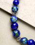 Full Blue Pottery Bead Long Necklace ( Blue)