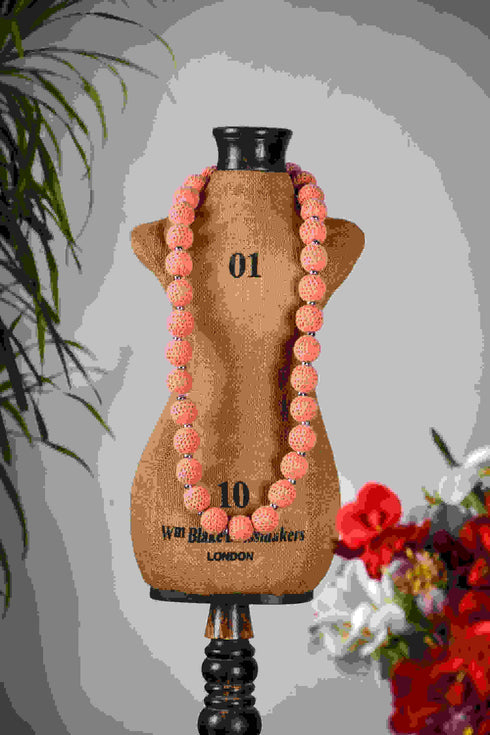 Crochet Necklace Pink