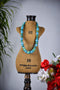 B P Bead Crochet Necklace (Turq)