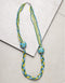 Blue Pottery Bead With Seed Bead Necklace