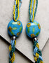Blue Pottery Bead With Seed Bead Necklace