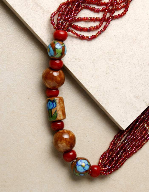 Japani Poth Long Necklace (Brown)