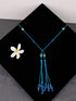 Blue Pottery Bead Necklace (Turq)