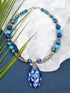 Fascinating Blue Pottery Necklace With Pendant and Beads