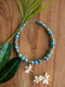 Blue Pottery Bead Choker Necklace ( Turquoise )