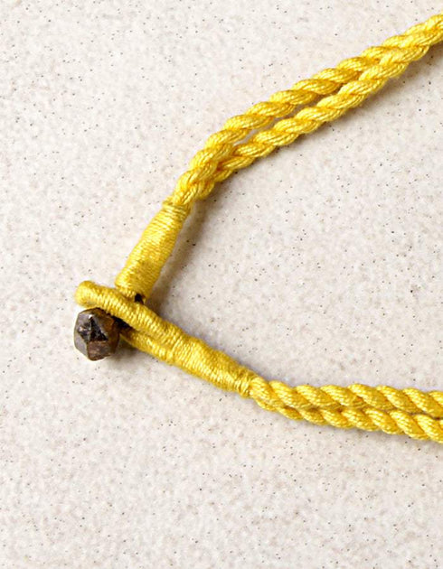 Blue Pottery Bead Chokor Necklace (Yellow)