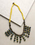 Blue Pottery Bead Chokor Necklace (Yellow)