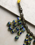 Blue Pottery Bead Chokor Necklace (Yellow)