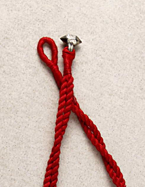 Blue Pottery Bead Chokor Necklace (Red)