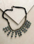 Blue Pottery Bead Chokor Necklace (Black)