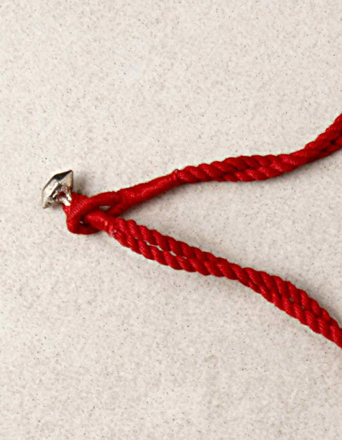 Blue Pottery Bead Chokor Necklace Med. (Red)