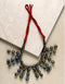 Blue Pottery Bead Chokor Necklace (Red)