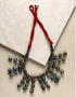Blue Pottery Bead Chokor Necklace (Red)