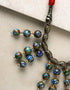 Blue Pottery Bead Chokor Necklace (Red)