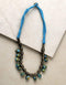 Single Blue Pottery Bead Chokor Necklace (Turquiose)
