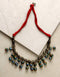 Blue Pottery Bead Chokor Necklace Med. (Red)