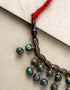 Blue Pottery Bead Chokor Necklace Med. (Red)