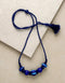 Blue Pottery 5 Bead Necklace (Blue) Geometric