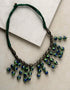 Blue Pottery Bead Chokor Necklace (Green)