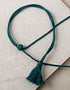 Blue Pottery 5 Bead Necklace (Green)
