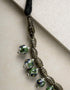 Single Blue Pottery Bead Chokor Necklace (Black)