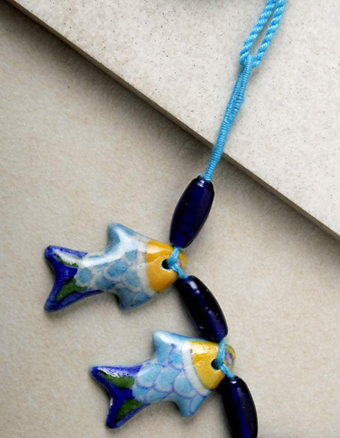 7 Fish Pendant Necklace (Turquoise) Assorted