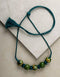 Blue Pottery 5 Bead Necklace (Green)