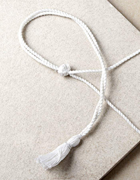 3 - Blue Pottery Bead Necklace (White)