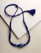 Single Blue Pottery Bead Necklace (Blue)