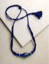 Single Blue Pottery Bead Necklace (Blue)