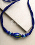 Single Blue Pottery Bead Necklace (Blue)