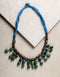 Blue Pottery Bead Choker Necklace Med. (Turquiose)