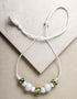 3 - Blue Pottery Bead Necklace (White)