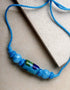 Single Blue Pottery Bead Necklace (Turquiose)