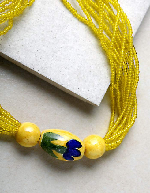 Japani Poth Short Necklace (Yellow)
