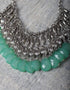 Green Drop Bead Statement Necklace