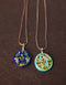 Neerja Blue Pottery Oval Pendant Necklace with Chain (Set of 2 pieces)