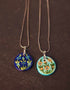 Neerja Blue Pottery Oval Pendant Necklace with Chain (Set of 2 pieces)