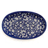 White Leaf and Blue Base Oval Plate